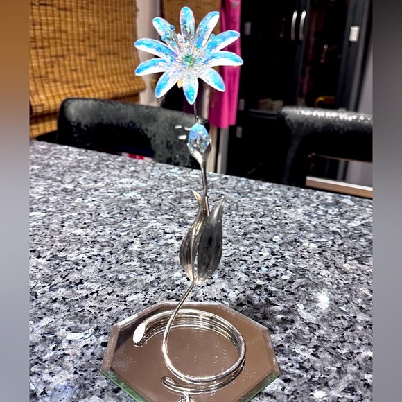 💎 One of a Kind Vintage Rare Swarovski Dellaria Aquamarine Crystal Flower 💎 - Picture 1 of 15